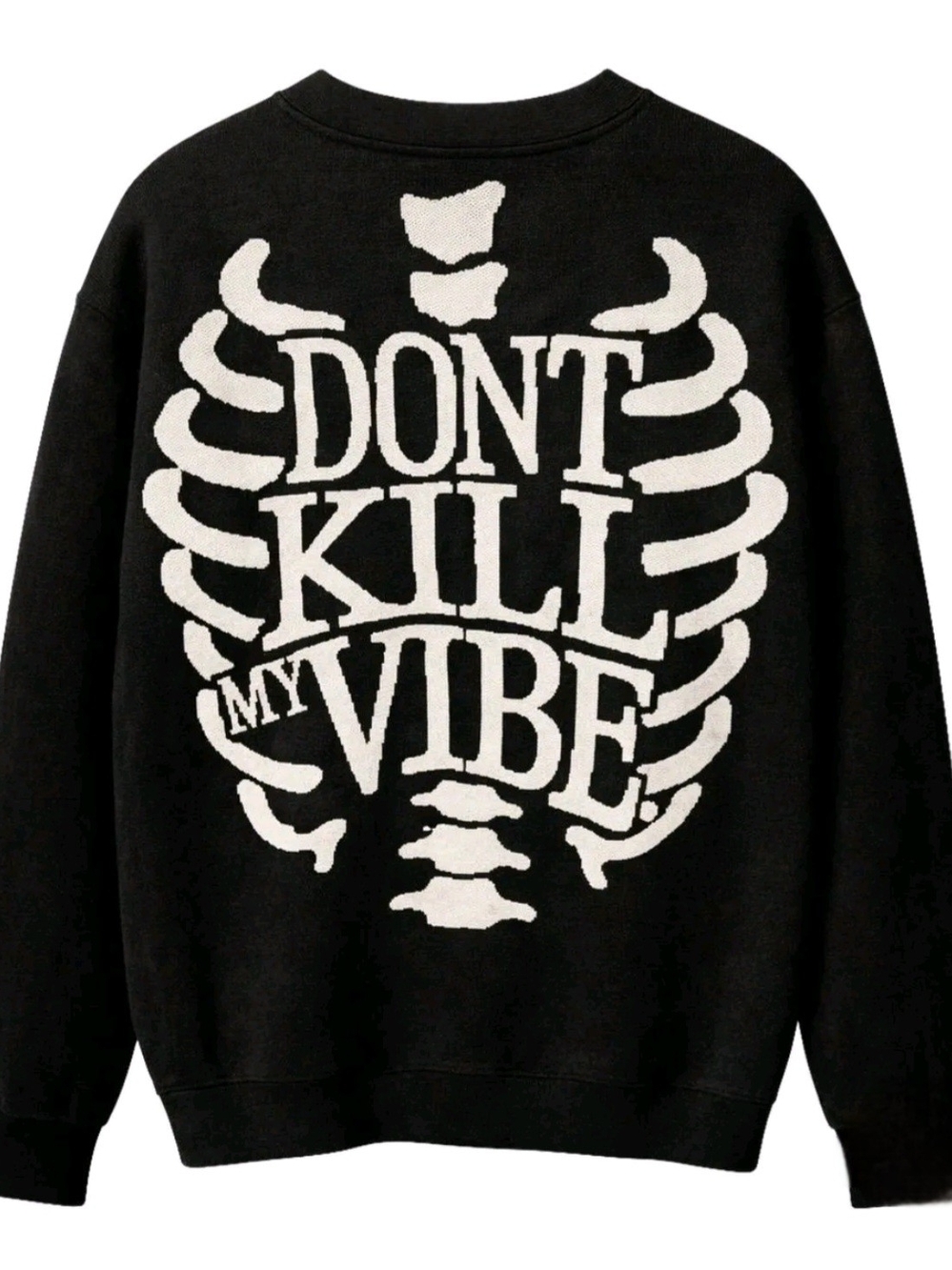 Don't Kill My Vibe Black Graphic Men's Sweater